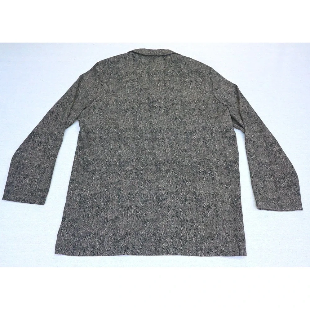 Vintage 90s Sag Harbor Womens 14 Shirt Jacket Grey Black Cream Fleck Lined Soft